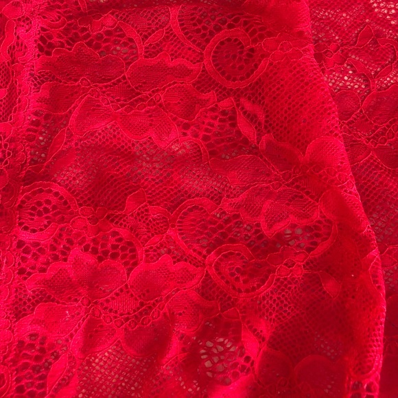 💋🌹 Sexy Babydoll Red Lace Seductive Lingerie La Vie En Rose - Picture 7 of 11